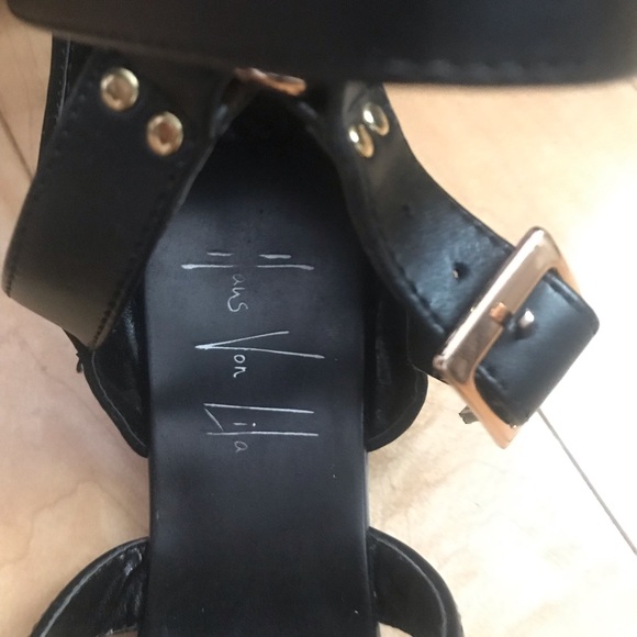 BNIB Haus Von Lila Dogma Gladiator Black Gold sz8 - Picture 3 of 12